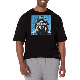 Marvel Big & Tall Falcon and the Winter Soldier Wanted Üst Kısa Kollu Siyah Erkek T-shirt