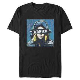 Marvel Big & Tall Falcon and the Winter Soldier Wanted Üst Kısa Kollu Siyah Erkek T-shirt