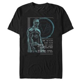 Marvel Big & Tall Falcon and the Winter Soldier Wings Üst Kısa Kollu Siyah Erkek T-shirt