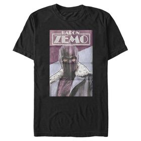 Marvel Big & Tall Falcon and the Winter Soldier Zemo Poster Üst Kısa Kollu Siyah Erkek T-shirt