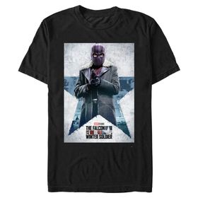Marvel Big & Tall Falcon and the Winter Soldier Zemo Poster Üst Kısa Kollu Siyah Erkek T-shirt