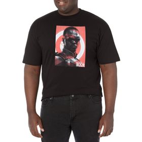Marvel Big & Tall Falcon Soldier Winter Shield Üst Kısa Kollu Siyah Erkek T-shirt