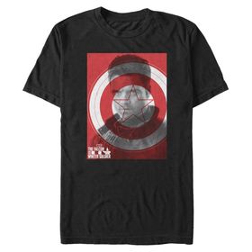 Marvel Big & Tall Falcon Soldier Winter Shield Üst Kısa Kollu Siyah Erkek T-shirt