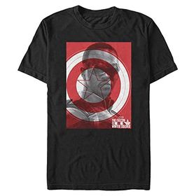 Marvel Big & Tall Falcon Soldier Winter Shield Üst Kısa Kollu Siyah Erkek T-shirt