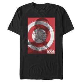 Marvel Big & Tall Falcon Soldier Winter Shield Üst Kısa Kollu Siyah Erkek T-shirt