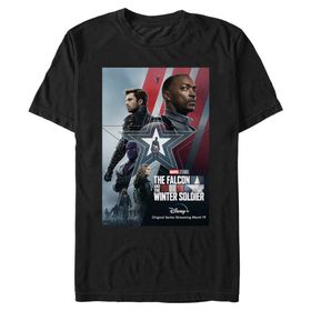 Marvel Big & Tall Falcon Winter Soldier Partner Black Erkek T-shirt