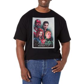 Marvel Big & Tall Family of Spies Üst Kısa Kollu Siyah Erkek T-shirt