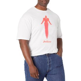 Marvel Big & Tall Games Iron Man Silhouette Üst Kısa Kollu Beyaz Erkek T-shirt