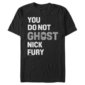 Marvel Big & Tall Ghost Nick Fury Üst Kısa Kollu Siyah Erkek T-shirt