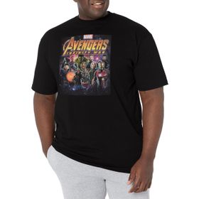 Marvel Big & Tall Group Shot Üst Kısa Kollu Siyah Erkek T-shirt
