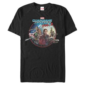 Marvel Big & Tall Guardians2 Group Üst Kısa Kollu Siyah Erkek T-shirt