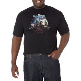 Marvel Big & Tall Guardians2 Group Üst Kısa Kollu Siyah Erkek T-shirt