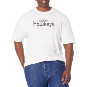 Marvel Big & Tall Hawkeye Beyaz Logolu Üst Kısa Kollu Siyah Erkek T-shirt