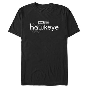 Marvel Big & Tall Hawkeye Beyaz Logolu Üst Kısa Kollu Siyah Erkek T-shirt
