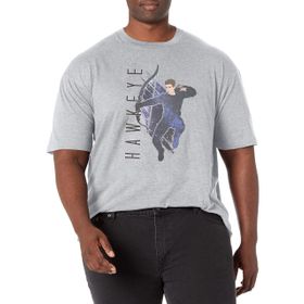 Marvel Big & Tall Hawkeye Boyalı Üst Kısa Kollu Athletic Heather Erkek T-shirt