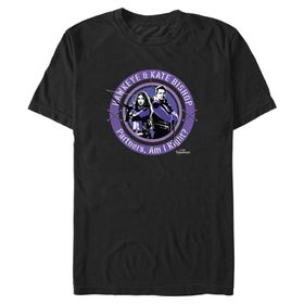 Marvel Big & Tall Hawkeye Kate Damga Üst Kısa Kollu Siyah Erkek T-shirt