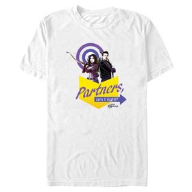 Marvel Big & Tall Hawkeye Partners Rozet Üst Kısa Kollu Beyaz Erkek T-shirt