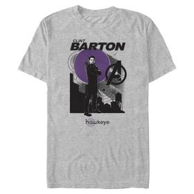 Marvel Big & Tall Hawkeye Red Moon Skyline Üst Kısa Kollu Athletic Heather Erkek T-shirt