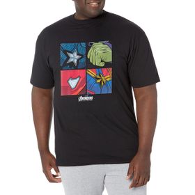 Marvel Big & Tall Hero Amblemleri Black Erkek T-shirt