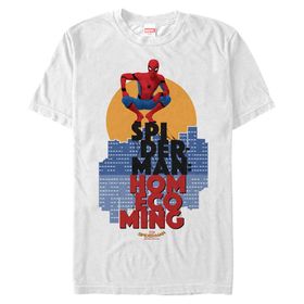 Marvel Big & Tall Homecoming Stackedup Üst Kısa Kollu Beyaz Erkek T-shirt