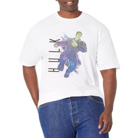 Marvel Big & Tall Hulk Boyalı Üst Kısa Kollu Beyaz Erkek T-shirt