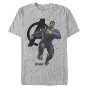 Marvel Big & Tall Hulk Particles Üst Kısa Kollu Athletic Heather Erkek T-shirt