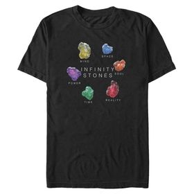 Marvel Big & Tall Infinity Stone Circled Black Erkek T-shirt