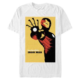 Marvel Big & Tall Invincible Iron Man Üst Kısa Kollu Beyaz Erkek T-shirt