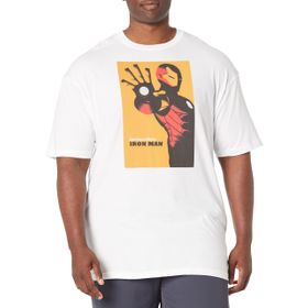 Marvel Big & Tall Invincible Iron Man Üst Kısa Kollu Beyaz Erkek T-shirt