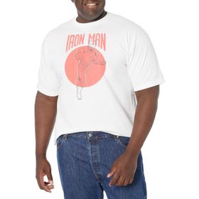 Marvel Big & Tall Iron Man Simplicity Üst Kısa Kollu Beyaz Erkek T-shirt