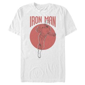 Marvel Big & Tall Iron Man Simplicity Üst Kısa Kollu Beyaz Erkek T-shirt