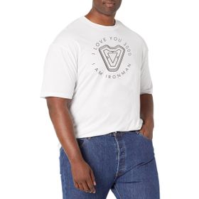 Marvel Big & Tall Ironmans Heart Üst Kısa Kollu Beyaz Erkek T-shirt