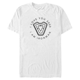 Marvel Big & Tall Ironmans Heart Üst Kısa Kollu Beyaz Erkek T-shirt