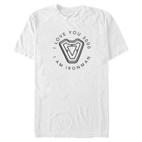 Marvel Big & Tall Ironmans Heart Üst Kısa Kollu Beyaz Erkek T-shirt
