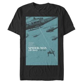 Marvel Big & Tall Klasik 60'lar Örümcek Adam Black Erkek T-shirt