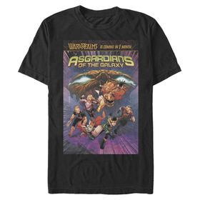 Marvel Big & Tall Klasik Asgardians of The Galaxy Siyah Erkek T-shirt