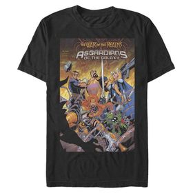Marvel Big & Tall Klasik Asgardians of The Galaxy Siyah Erkek T-shirt