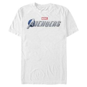 Marvel Big & Tall Klasik Avengers Game Brick Logolu Üst Kısa Kollu Beyaz Erkek T-shirt