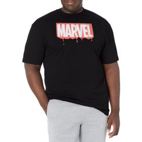 Marvel Big & Tall Klasik Big Drip Üst Kısa Kollu Siyah Erkek T-shirt