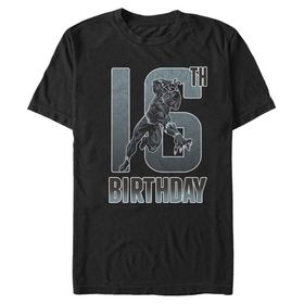 Marvel Big & Tall Klasik Black Panther 16th Bday Üst Kısa Kollu Siyah Erkek T-shirt