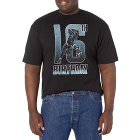Marvel Big & Tall Klasik Black Panther 16th Bday Üst Kısa Kollu Siyah Erkek T-shirt