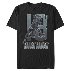 Marvel Big & Tall Klasik Black Panther 18th Bday Üst Kısa Kollu Siyah Erkek T-shirt