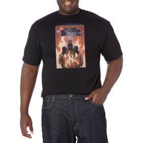 Marvel Big & Tall Klasik Black Panther Fire Oct18 Üst Kısa Kollu Siyah Erkek T-shirt
