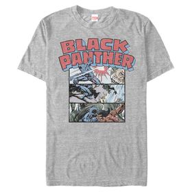 Marvel Big & Tall Klasik Blackpanther Kolaj Üst Kısa Kollu Siyah Erkek T-shirt