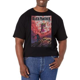 Marvel Big & Tall Klasik Blackpanther March18 Üst Kısa Kollu Siyah Erkek T-shirt