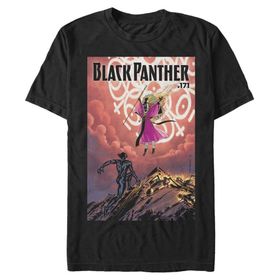 Marvel Big & Tall Klasik Blackpanther March18 Üst Kısa Kollu Siyah Erkek T-shirt