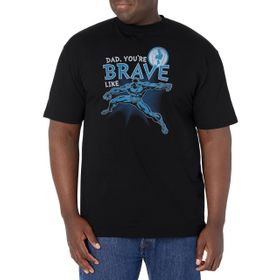 Marvel Big & Tall Klasik Brave Like Dad Üst Kısa Kollu Siyah Erkek T-shirt