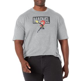 Marvel Big & Tall Klasik Brick Widow Üst Kısa Kollu Athletic Heather Erkek T-shirt