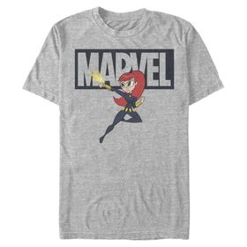Marvel Big & Tall Klasik Brick Widow Üst Kısa Kollu Athletic Heather Erkek T-shirt