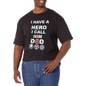 Marvel Big & Tall Klasik Call Him Dad Üst Kısa Kollu Siyah Erkek T-shirt